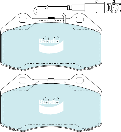 Brake Disc Pad Set  Bendix DB2386 GCT For ABARTH 500 500C 595 595C 312