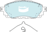 Brake Disc Pad Set Bendix DB2396 4WD For Toyota Hilux GGN120 GUN123 TGT121