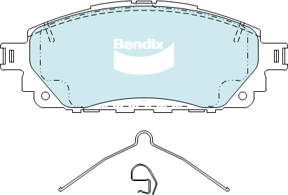 Brake Pads H/Duty Bendix DB2396HD for Toyota Hilux GUN136 Ute 2.8 D 2.8LTD 1GD FTV