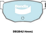 Brake Disc Pad Set  Bendix DB284 GCT For NISSAN 28ZX ZXT S130 HGS130