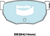 Brake Disc Pad Set  Bendix DB284 GCT For NISSAN 28ZX ZXT S130 HGS130