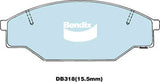 Brake Pads H/Duty Bendix DB318HD for Toyota Hilux LN147 Ute D 3.0LTD 5L E