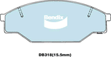 Brake Pads H/Duty Bendix DB318HD for Toyota Hilux LN147 Ute D 3.0LTD 5L E