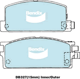 Brake Disc Pad Set  Bendix DB327 4WD For HOLDEN Jackaroo Rodeo ISUZU Trooper