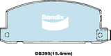 Brake Disc Pad Set Front Bendix DB395 4WD For HOLDEN Jackaroo ISUZU Trooper