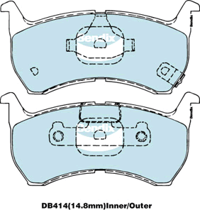 Brake Disc Pad Set  Bendix DB414 GCT For FORD Telstar MAZDA 626 GC Telstar