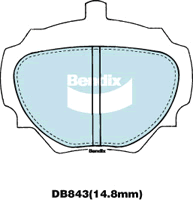 Brake Disc Pad Set  Bendix DB843 4WD For LAND ROVER Discovery Range Rover
