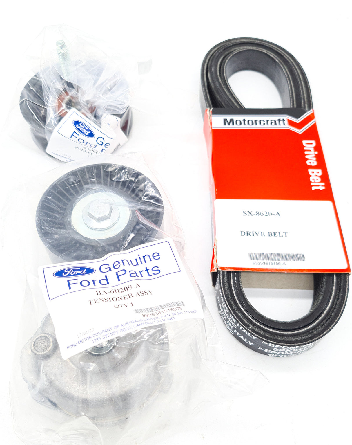 Drive belt & Tensioner Kit suits Ford Falcon FG BF Territory SX 4.0L Genuine DBK123BAK1T