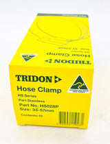 Radiator cooling Hose Clamp 33mm - 57 mm Tridon HS028P Box of 10