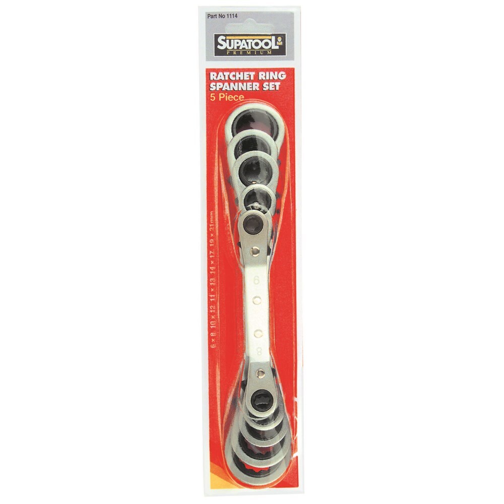 Ratchet Ring Spanner Set 5 Piece - Imperial SupaTool 1115