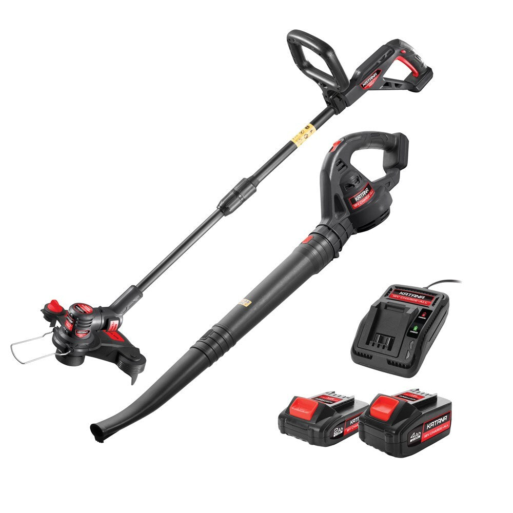Katana Cordless 18V 2 Piece Garden Combo Kit Line Trimer & Leaf Blower 220520