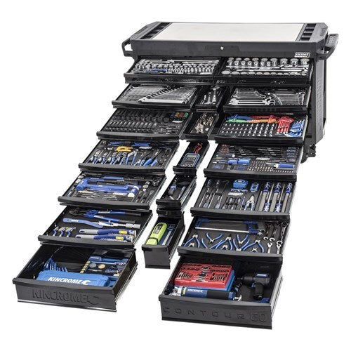 KINCROME CONTOUR 60 Tool Trolley Kit 674 Piece 1/4, 3/8, 1/2 & 3/4" Drive - Black Series K1562MB