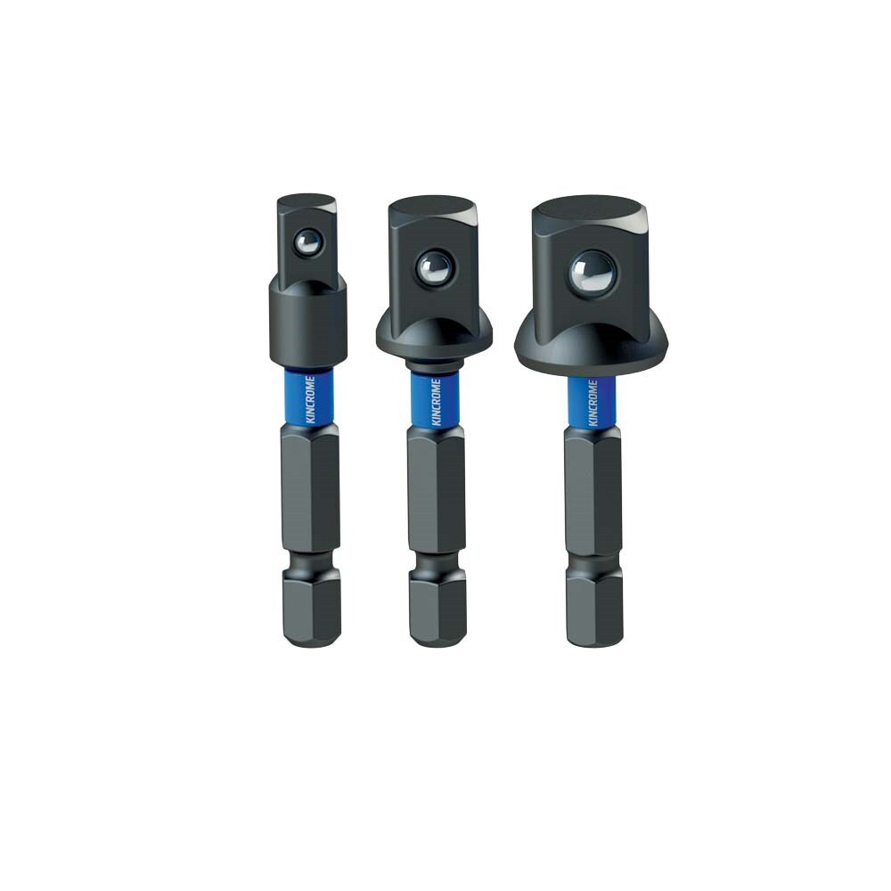 KINCROME 1/4,3/8,1/2 IMPACT SOCKET DRIVER ADAPTOR MIXED PACK 50MM 3 PIECE K21512