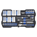 KINCROME LOK-ON Socket Set 45 Piece 1/4" Drive - Metric & Imperial K27003