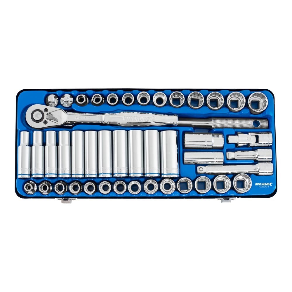 KINCROME Socket Set 45 Piece 1/2" Drive - Metric & Imperial K28024