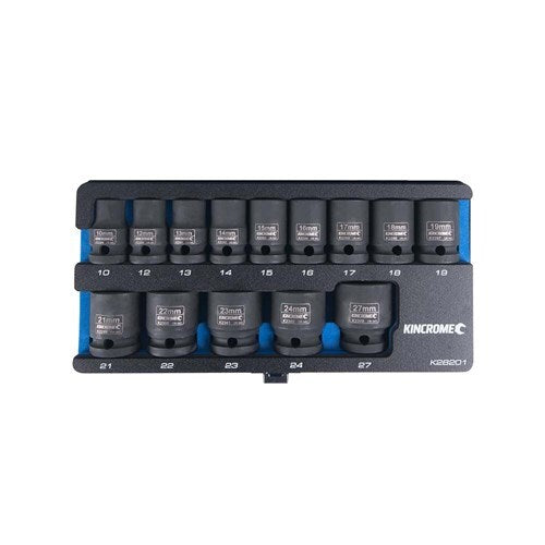 KINCROME Impact Socket Set 14 Piece 1/2" Drive - Metric K28201