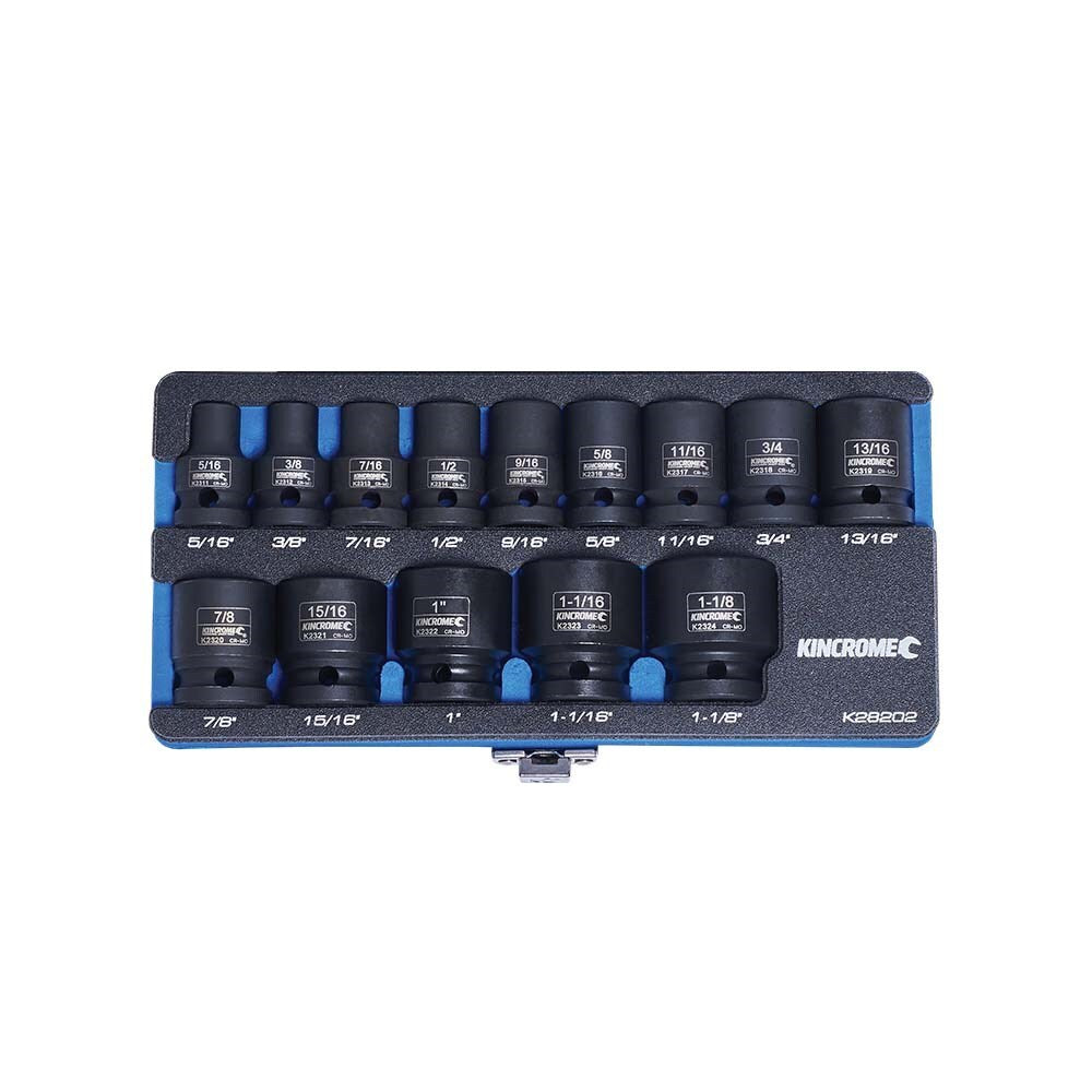 KINCROME Impact Socket Set 14 Piece 1/2" Drive - Imperial K28202