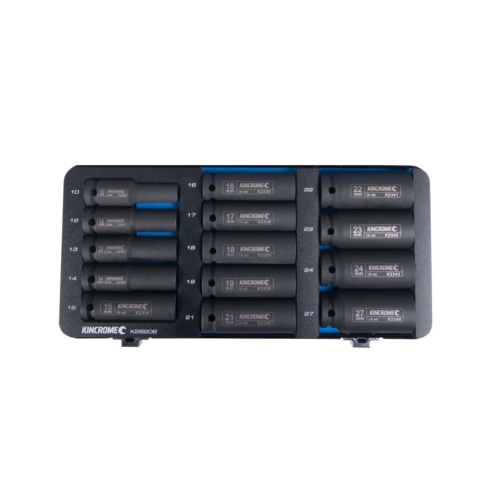 KINCROME Deep Impact Socket Set 14 Piece 1/2" Drive - Metric K28206