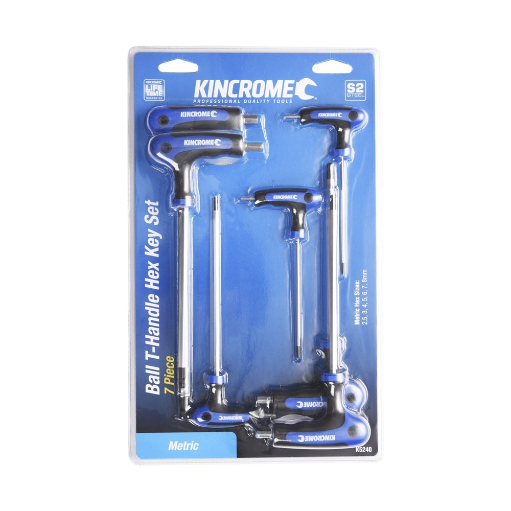 T- Handle Hex Key Set Moulded 7 Pce METRIC Kincrome KI-K5240