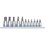 BALL POINT HEX SOCKET SET SHORT SERIES 11 PIECE  & 3/8 DRIVE - METRIC K5423