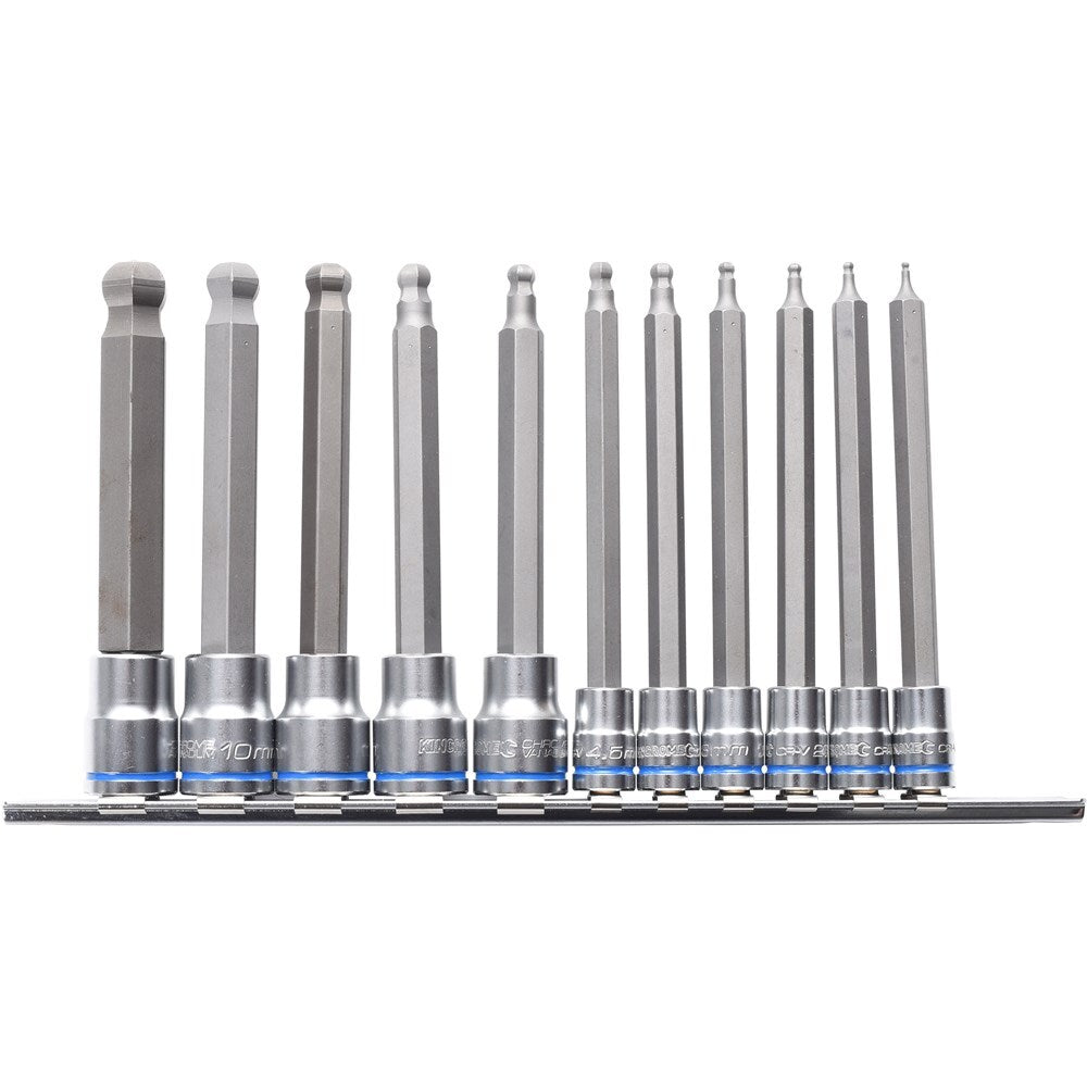 BALL POINT HEX SOCKET SET LONG SERIES 11 PIECE  & 3/8 DRIVE - METRIC K5523