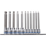 BALL POINT HEX SOCKET SET LONG SERIES 11 PIECE  & 3/8 DRIVE - METRIC K5523