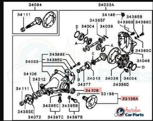 Rear Diff Axle Shaft Revised Kit suitable for Mitsubishi Pajero NM NP 2002-2006