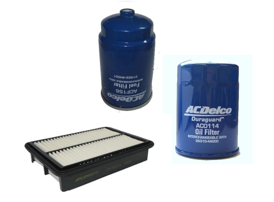 Oil Air Fuel Filters Diesel suitable for Hyundai iLoad 2008-2017 2.4l ACDelco service