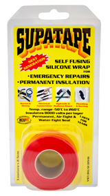 Supatape Red forms a non-conductive, air & water tight insulating seal. 2.5cm x 3m