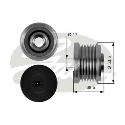 Pulley - Alternator Overrunning Clutch  Gates OAP7044