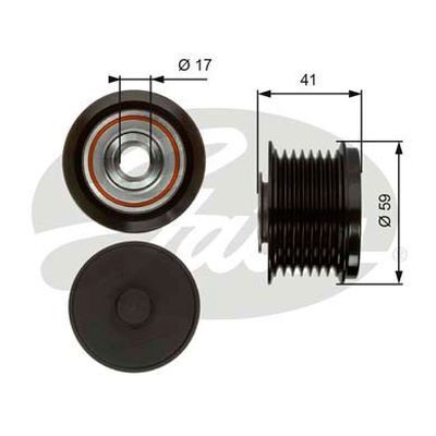 Pulley - Alternator Overrunning Clutch  Gates OAP7062