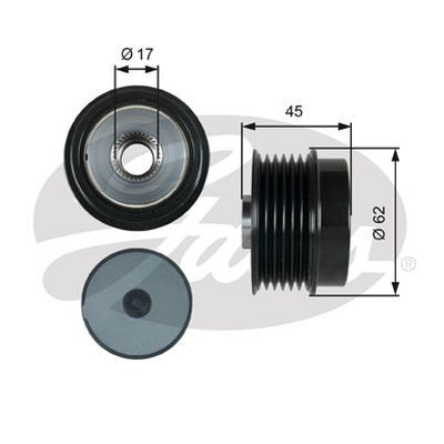 Pulley - Alternator Overrunning Clutch  Gates OAP7123