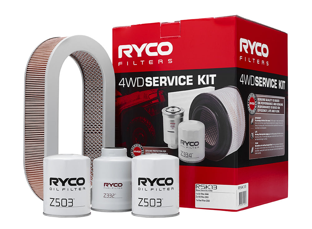 Oil Air Fuel Filter Service Kit Ryco for NISSAN PATROL TY61,GU,Y61 Diesel 4.2L RSK13