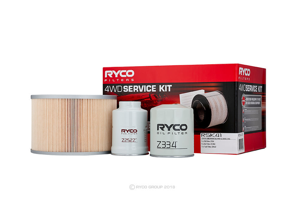 Oil Air Fuel Filter Service Kit Ryco RSK41 for Toyota Landcruiser, HZJ105, 4.2 D (HZJ105) 03/98-08/07