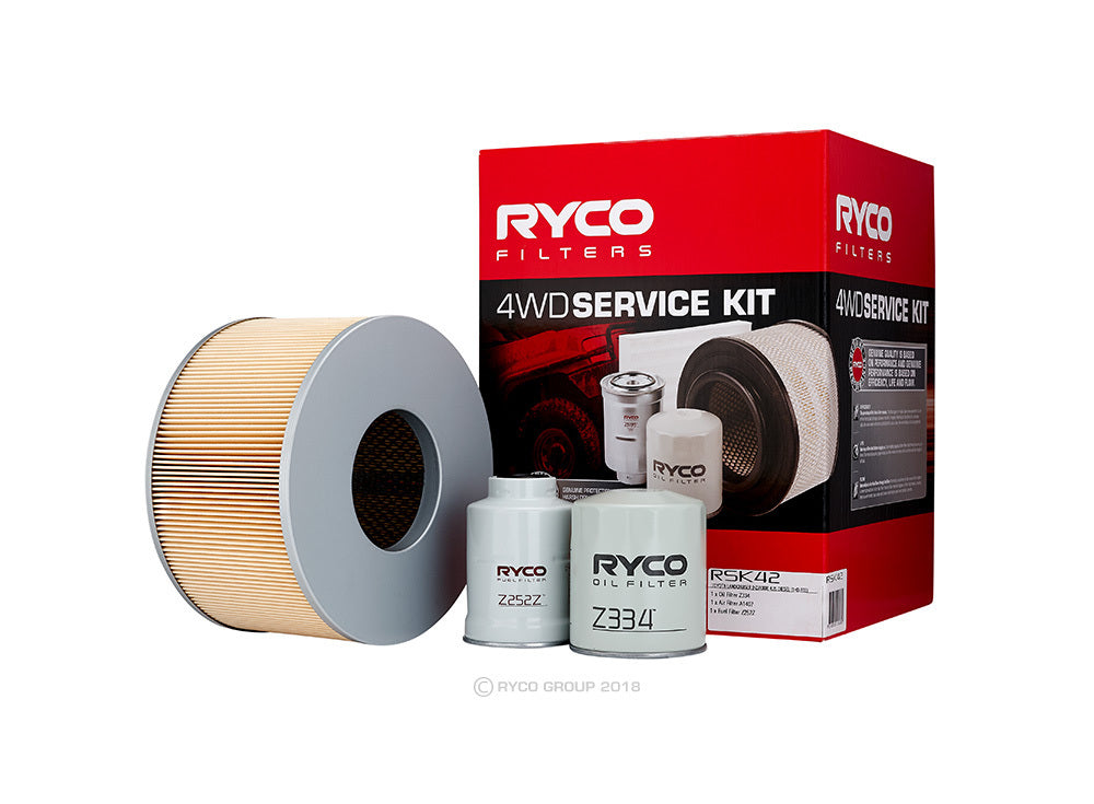 Oil Air Fuel Filter Service Kit Ryco RSK42 for Toyota Landcruiser, HDJ100, 4.2 TD (HDJ100) 01/98-08/07