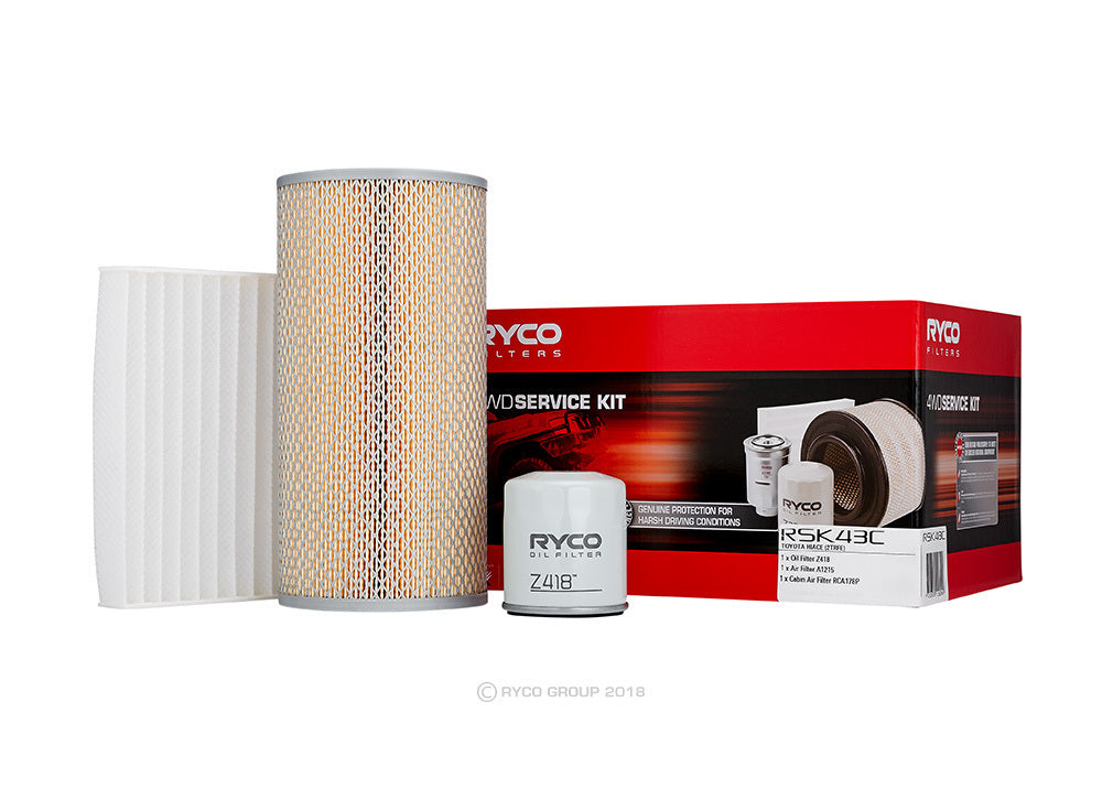 Oil Air Fuel Filter Service Kit Ryco RSK43C for Toyota Hiace Commuter TRH201/223/221 01/05-01/19