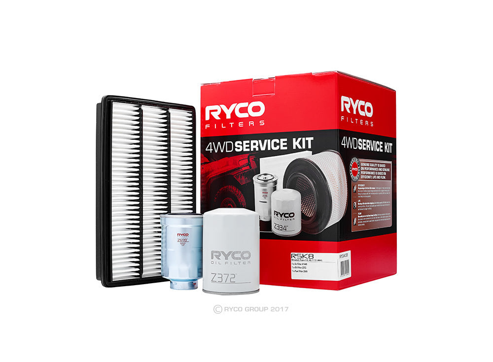 Oil Air Fuel Filter Service Kit Ryco RSK8  for MITSUBISHI PAJERO, NS,NT,NW,NX, 3.2 DI-D 4WD (V98W, V88W) 01/09-09/16