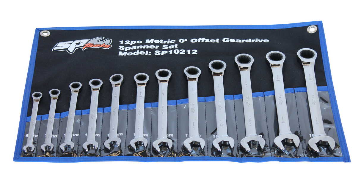 SP Tools Spanner Set Gear Drive Flat ROE Metric 12 PieceP10212