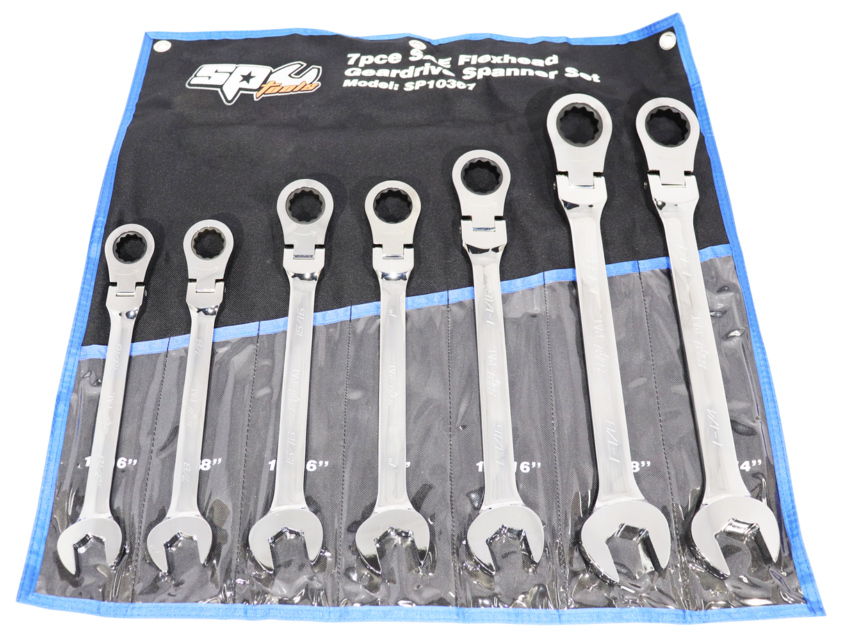 SP Tools Spanner ROE Set Flexi head Gear Drive SAE 7 Piece SP10367