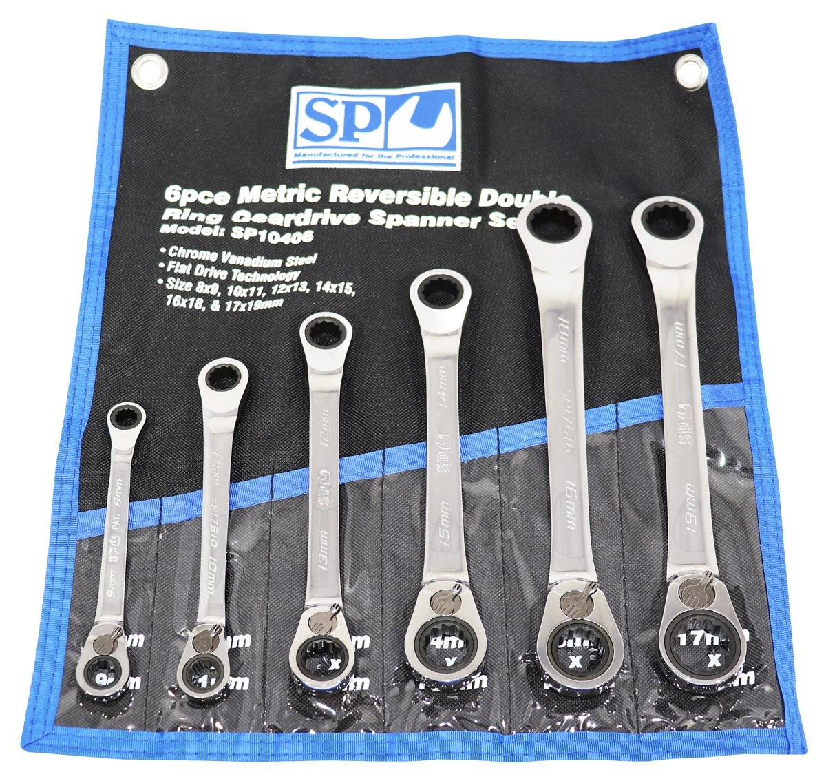 SP Tools Spanner Set Double Ring Gear Drive Metric 6 PieceP10406
