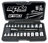 SP Tools Socket Set 1/4" Metric SAE 23 Piece Low Profile SP20121