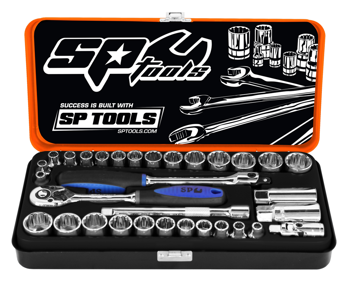SP Tools Socket Set 3/8" Drive 12 Point 32Piece Metric/SAE SP20200