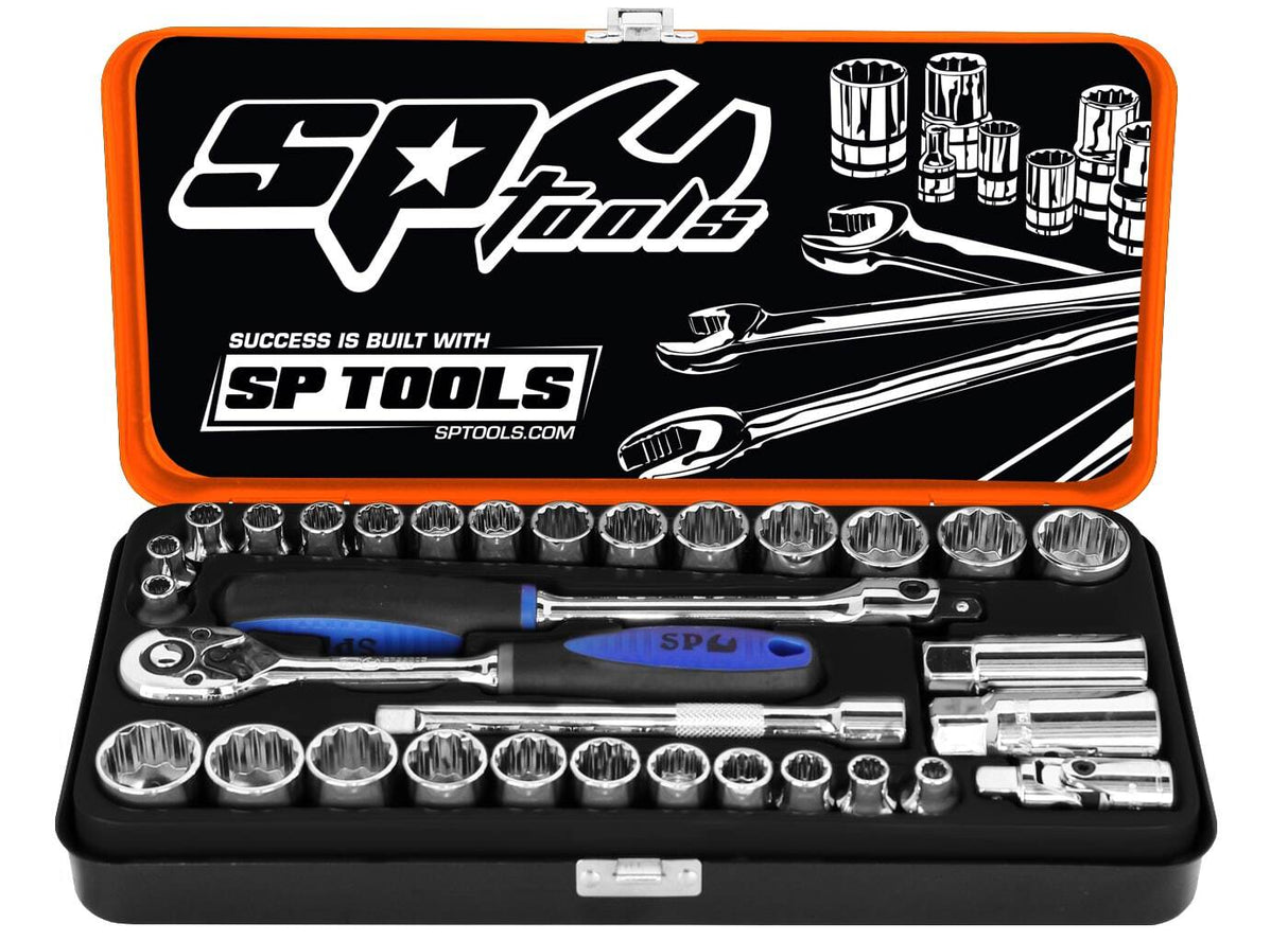 SP Tools Socket Set 3/8" Drive 6 Point 32 Piece Metric/SAE SP20202