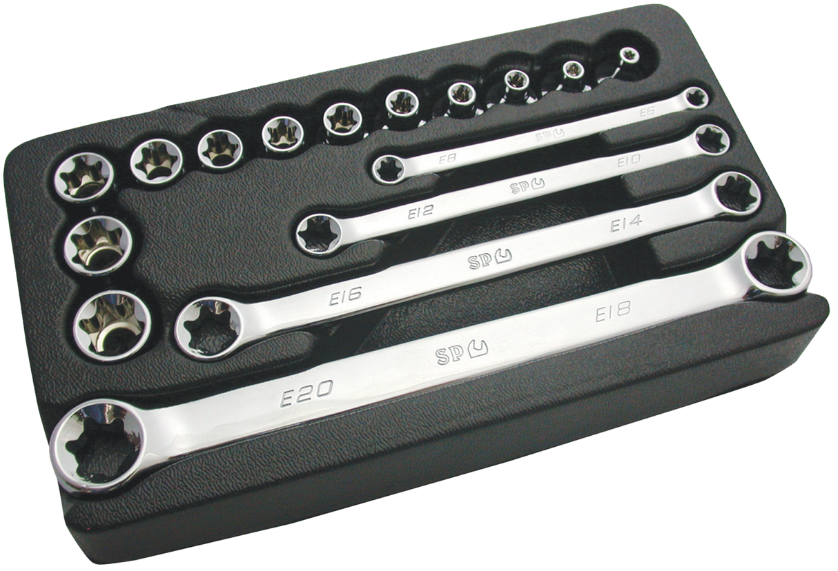 SP Tools Socket & Spanner Set 3/8" Drive 16 Piece e Torx SP20210