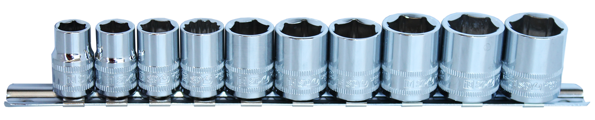 SP Tools Socket Rail 3/8" Drive 6 Point 10 Piece Metric SP20232
