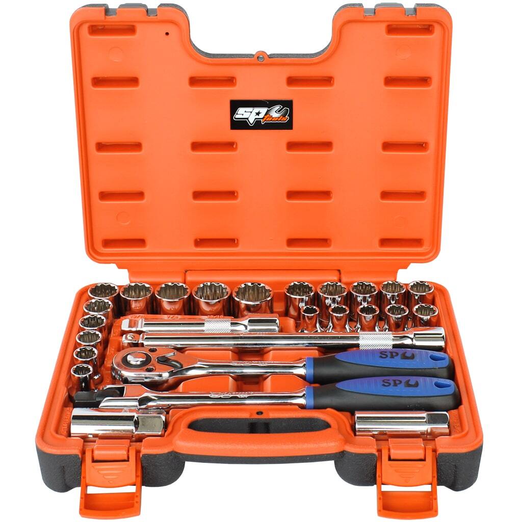 SP Tools Socket Set 1/2 Drive 12 Point 26 Piece Metric/SAE in x-Case SP20306
