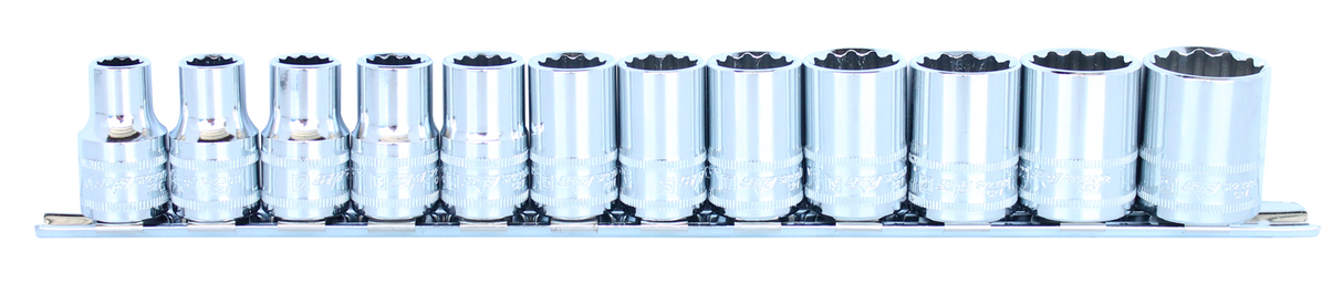 SP Tools Socket Rail 1/2 Drive 6 Point 12 Piece Metric SP20332