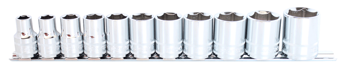 SP Tools Socket rail 1/2 Drive 6 Point 11 Piece SAE SP20333