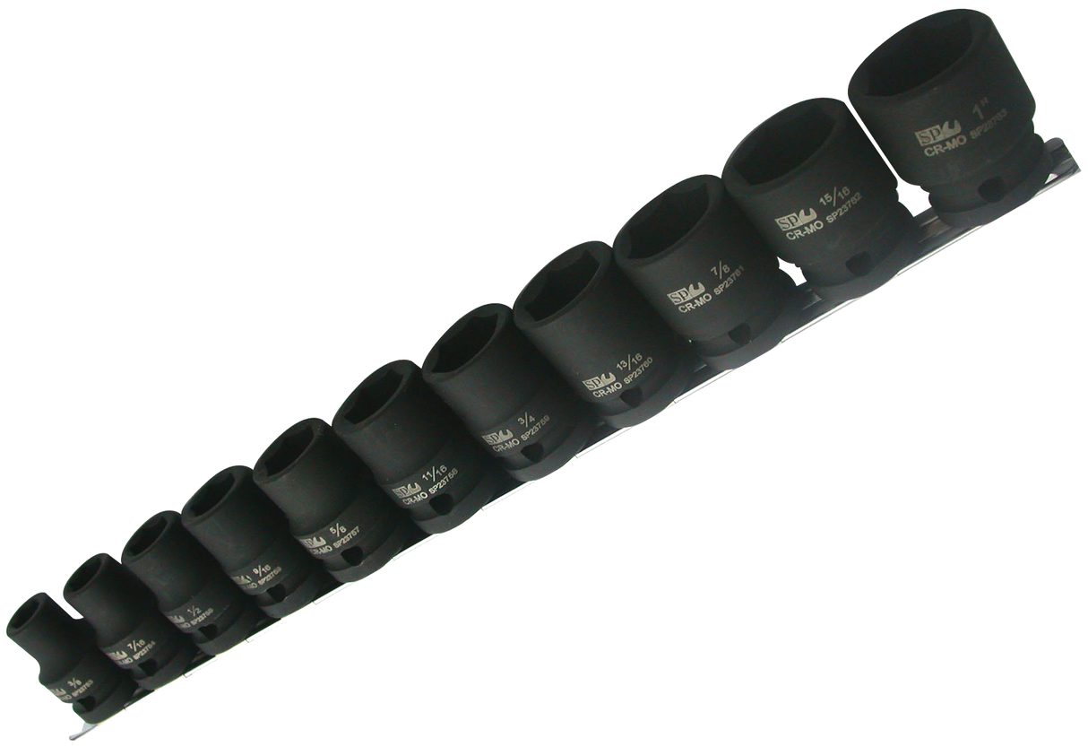 SP Tools Socket Rail Impact 1/2 Drive 6 Point 11 PieceAE SP20351