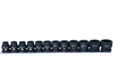 SP Tools Metric Impact Socket Set 1/2 drive Stubby 12pc on Rail SP20355